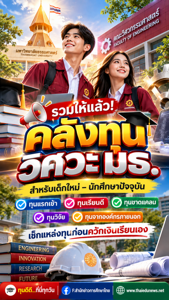 เปิดลายแทงทุน มธ. ปี 2570 รวมทุนแรกเข้า TU-PINE เรียนฟรี–ลดค่าเทอม